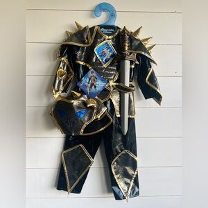 Dragon Knight Costume w/ Spiky Armor, Dragon Helmet & Toy Sword
